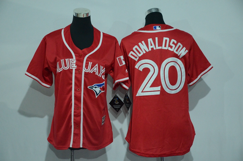 Womens 2017 MLB Toronto Blue Jays #20 Donaldson Red Jerseys